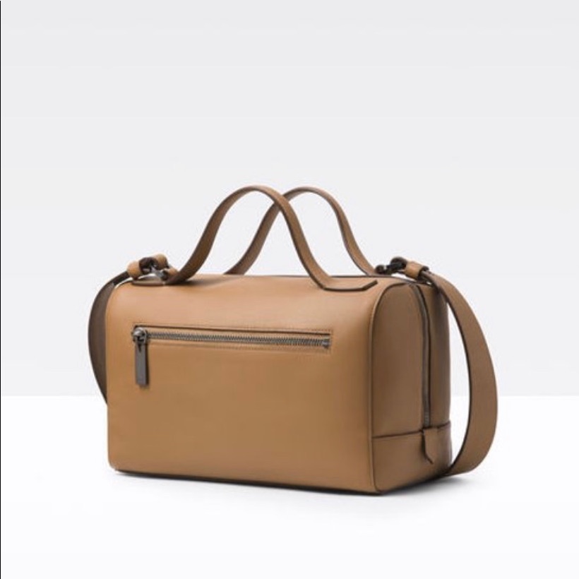 Vince Tan Leather Satchel Bag